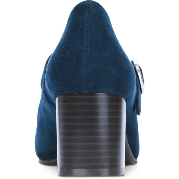 Style & Co. Macys JURNAE Navy Suede Block Heel Pumps Womens Mary Jane Shoes - Picture 5 of 10